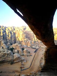 
a view from the top of a mountain at Ammarin Bedouin Camp in Wadi Musa
