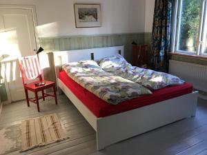 Postel nebo postele na pokoji v ubytování Ferienhaus Småland