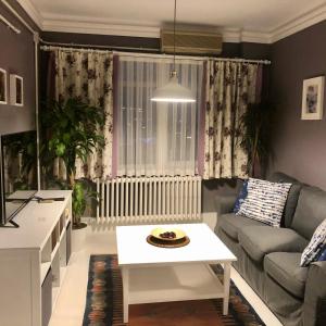 a living room with a couch and a table at Mehmet Bey Suites in Istanbul