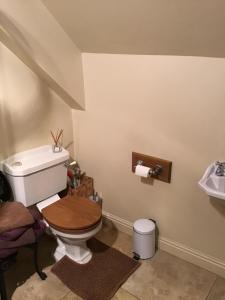 une salle de bain avec toilettes et lavabo dans l'établissement Dove Cottage, à Bisley 65 autres photos
