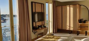 TV a/nebo společenská místnost v ubytování Splendid Hôtel & Spa