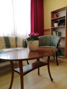 a living room with a couch and a coffee table at HOTEL PRINCIPE in Forlì