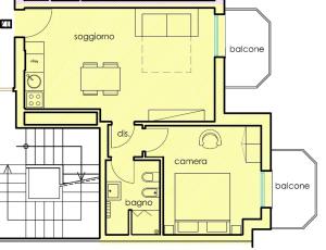 a floor plan of a house at Wally Residence in Rimini