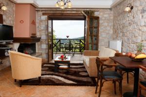 A seating area at Abelos Villas