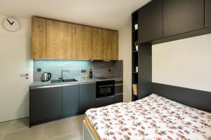 Kuchyň nebo kuchyňský kout v ubytování Apartmány Stožec - Bella Premium