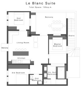 Půdorys ubytování Le Blanc Suite
