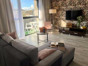 Televízia a/alebo spoločenská miestnosť v ubytovaní apartament Joanny Bator + 18 fotografií