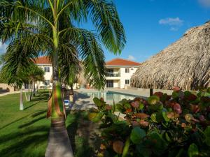 een resort met een zwembad en palmbomen bij Sirena Resort Curaçao in Willemstad