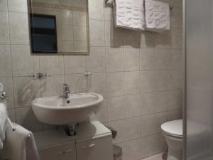 ein Bad mit einem Waschbecken und einem WC in der Unterkunft Haus Moosbrunn in Alpbach