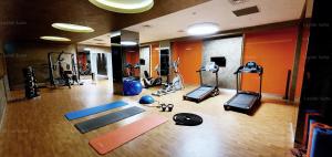 a gym with several exercise equipment in a room at Taksim leylak suite in Istanbul