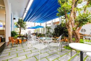 Patio nebo venkovní prostory v ubytování Santorini House and Coffee