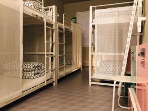 a room with three bunk beds in a room at Sohostel Korea in Busan +34 photos