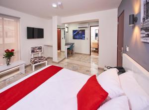 TV a/nebo společenská místnost v ubytování Casa Esmeralda Hotel Boutique