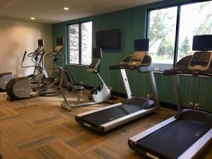 a gym with several exercise bikes and tread machines at Holiday Inn Express - Grand Island by IHG in Niagara Falls