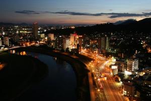 A general view of Kumamoto or a view of the city taken from a szállodákat