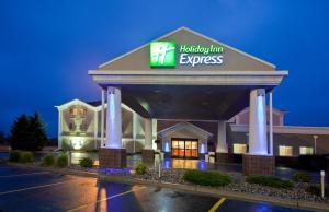 a houston inn express building at night at Holiday Inn Express Jamestown, an IHG Hotel in Jamestown