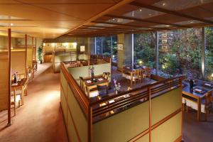 an overhead view of a restaurant with tables and chairs at ANA Crowne Plaza Hotel Kyoto, an IHG Hotel in Kyoto