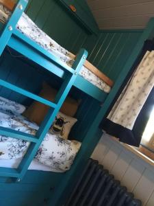 Gaggle of Geese Pub - Shepherd Huts & Bell Tents客房内的一张或多张床位
