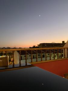 a view from the balcony of a building with a train at Apartment Ocean Park in Adeje