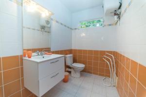 ein Bad mit einem WC und einem Waschbecken in der Unterkunft Appartement Majo in Le Lamentin