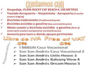 una lista de los ingredientes del texto de los caminos colón en I BBBSAI Casa Vacacional en San Andres Islas – Alquiler, en San Andrés