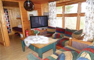 a living room with a couch and a tv at Nice Home In Dirdal With Ethernet Internet in Frafjord
