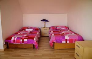 Posteľ alebo postele v izbe v ubytovaní Vila Dravce