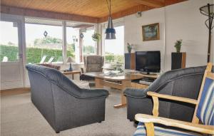 EgernsundにあるBeautiful Home In Egernsund With 3 Bedrooms And Wifiのリビングルーム(椅子2脚、テレビ付)