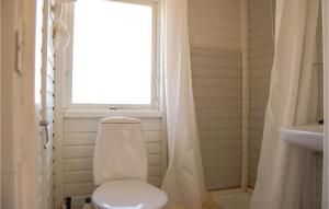 SjølundにあるStunning Home In Sjlund With Kitchenのバスルーム(トイレ付)、窓が備わります。