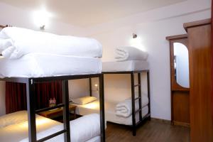 Una cama o camas en una habitación de Pokhara Backpackers Hostel