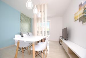 Televiisor ja/või meelelahutuskeskus majutusasutuses Magic Stone Apartments