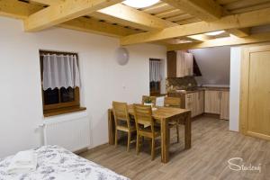 Kuchyň nebo kuchyňský kout v ubytování Apartmány Studený