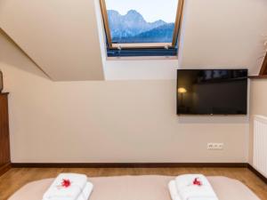 Televízia a/alebo spoločenská miestnosť v ubytovaní Apartament Zacisze pod Giewontem