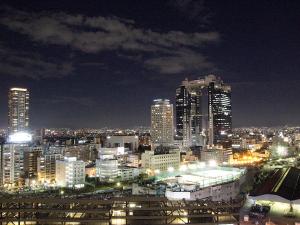 大阪景观或在酒店看到的城市景观