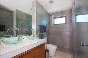 a bathroom with two sinks and a shower at 2 Bedroom Pool Villa in Quiet Location SDV005-By Samui Dream Villas in Mae Nam +15 photos