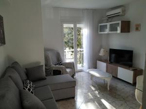 sala de estar con sofá y TV en ARRECIFE, GARAJE Y WIFI GRATIS JUNTO PUENTE ROMANO, en Córdoba