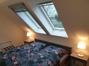 Llit o llits en una habitació de Ferienhof Mochowsee
