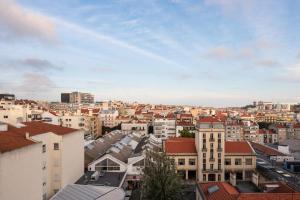Ein allgemeiner Blick auf Lissabon oder ein Stadtblick von des Hotels aus