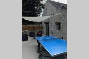 una mesa de ping pong en el patio de una casa en Le gite de l'auge, en Auger-Saint-Vincent
