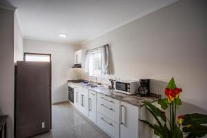 a kitchen with a refrigerator, stove, sink and dishwasher at Curadise Living in Willemstad