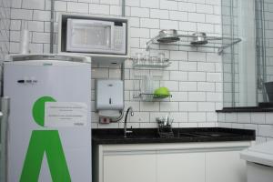 Kuchyň nebo kuchyňský kout v ubytování Anhembi Hostel