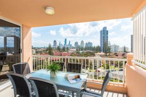 a view from a balcony overlooking a city at Belle Maison Apartments - Official in Gold Coast