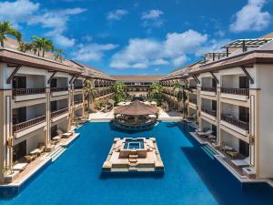 an aerial view of the courtyard of a hotel with a swimming pool at Henann Regency Resort and Spa in Boracay