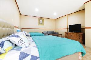 TV a/nebo společenská místnost v ubytování Hotel Alamanda