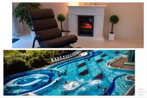 Der Swimmingpool an oder in der Nähe von FeWo im Grünen mit Terrasse und Garten - gratis Therme