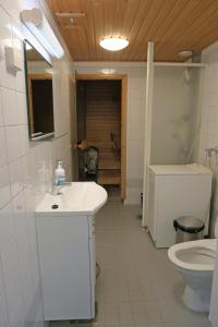 un baño con lavabo e inodoro en Apartments Golf, en Tahkovuori 4 fotos más