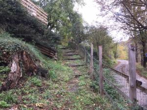 een hek aan de kant van een onverharde weg bij Mas Graffouil in Prats-de-Mollo-la-Preste