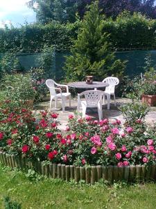 Jardín al aire libre en Brigitta vendégház