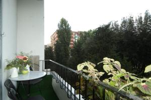 a balcony with a table and some plants at Light of Rome in Rome