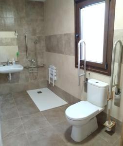 ein Bad mit einem WC und einem Waschbecken in der Unterkunft Apartamentos Rurales Casa Fonso in Navia